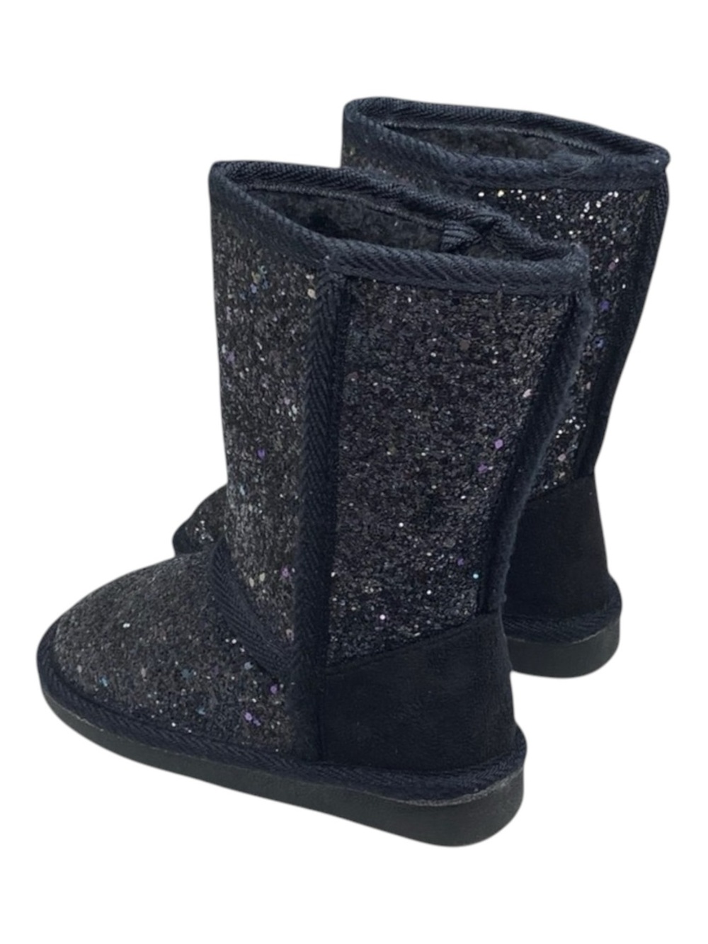 new Fab Kids ❁ JustFab FabKids Glitter Fuzzy Ugg Boot Boots ❁ Black ❁ 7 Toddler - Picture 6 of 16